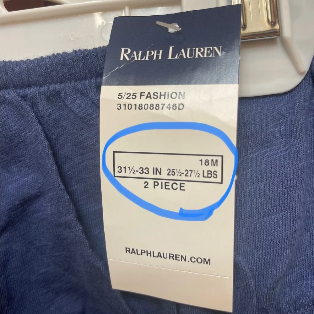 RALPH LAUREN DRESS SET 18 month NWT RL runs large